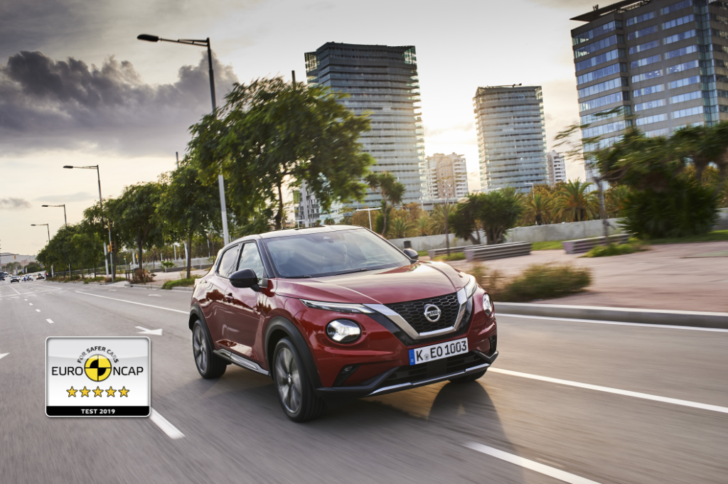 El nuevo Nissan JUKE obtiene la máxima puntuación Euro NCAP 2019